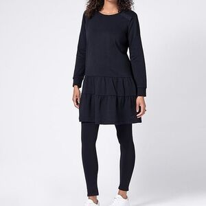 Seraphine Cotton Tiered Maternity & Nursing Tunic - Black Size 10